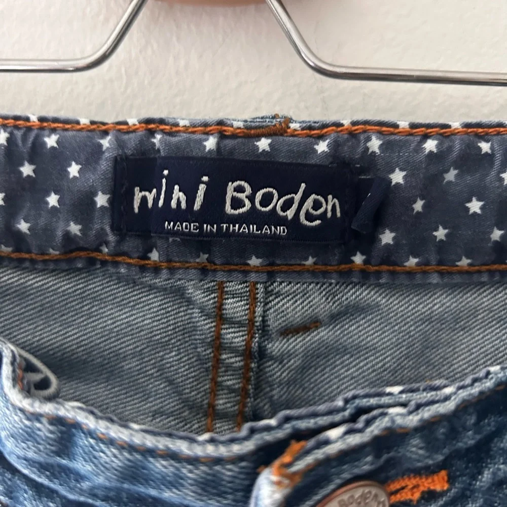 👖 Mini Boden Boys Size 3 Blue Jean Shorts – Adjustable Waist, Stylish & Comfy